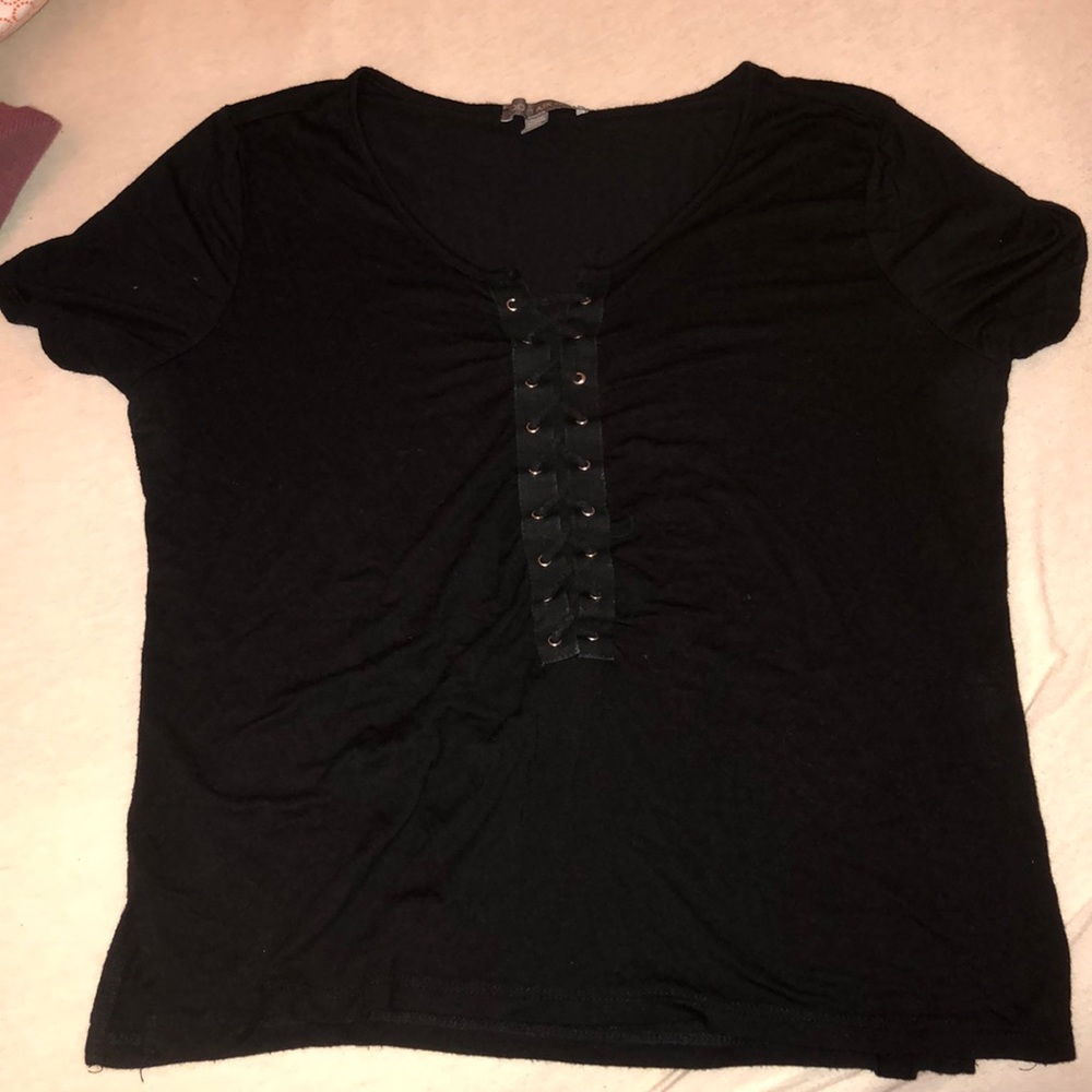 Lace up black top one size fits (S/M)
